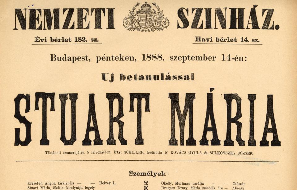 2. kép. a Stuart Mária színlapja